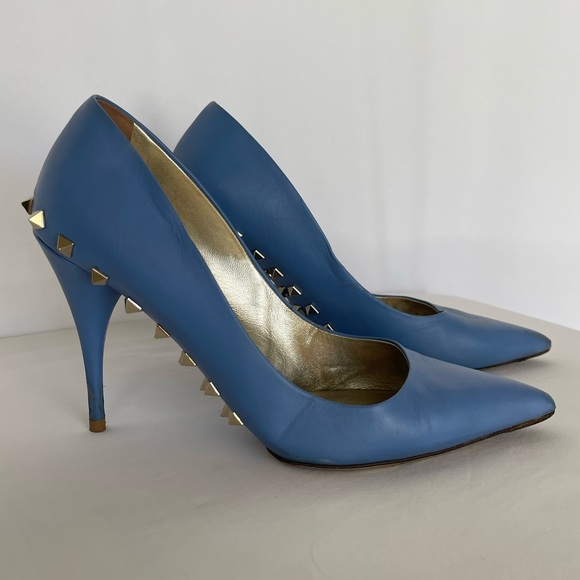 Authentic Valentino Garavani Blue leather Rockstud heels size 40 - Picture 14 of 16